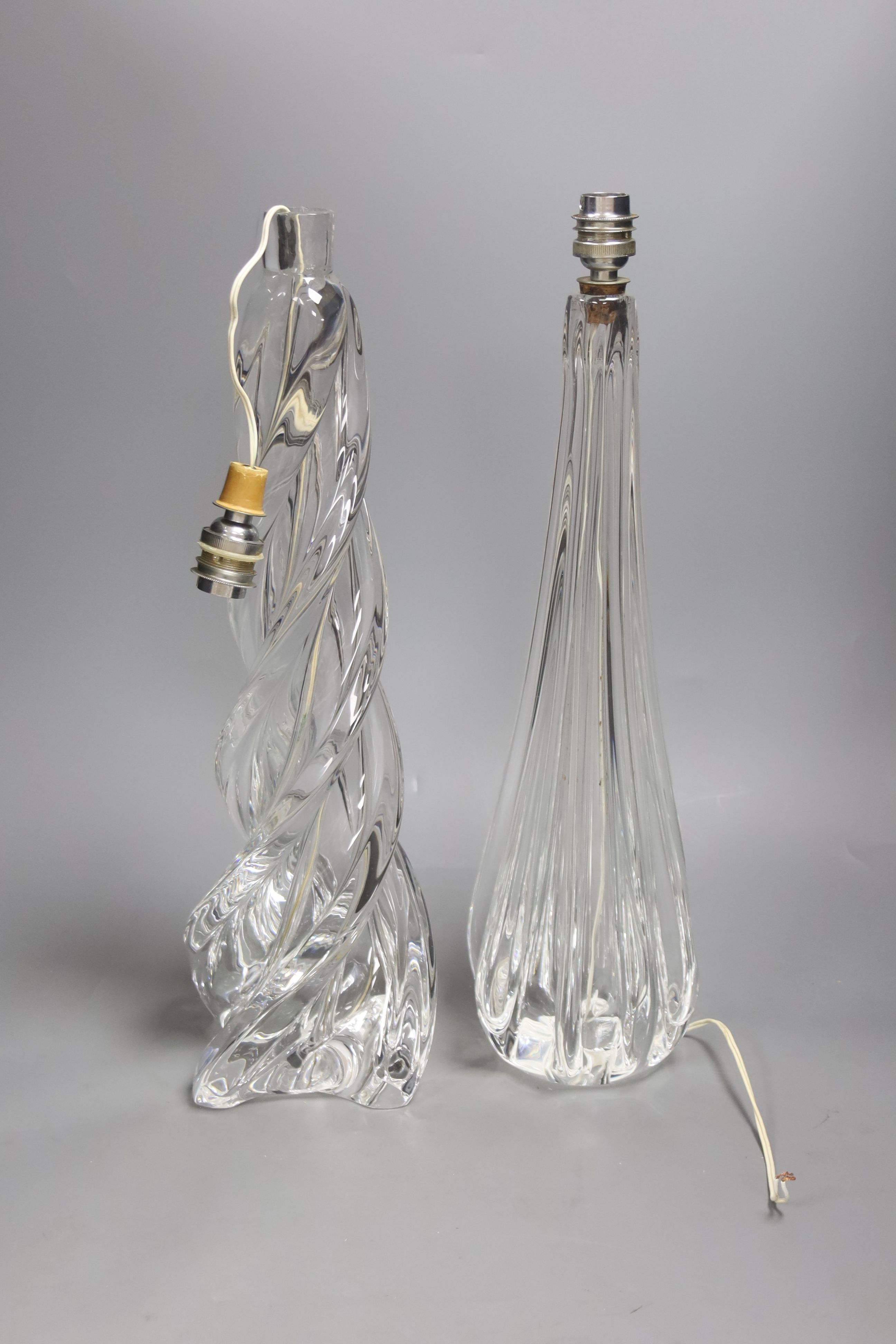 Two Sevres crystal lamps, tallest 45cm